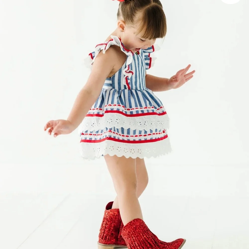 Sparkly Red Glitter Fringe Boots - Picture 2 of 10